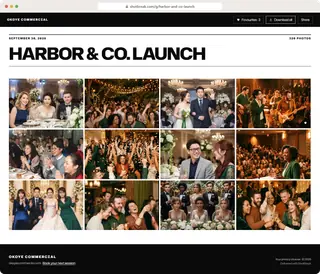 A sample client gallery in the Modern Grid look, on a computer